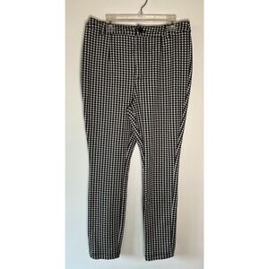 Maeve by Anthropologie women’s black white checkered pants size 8  #5-1423